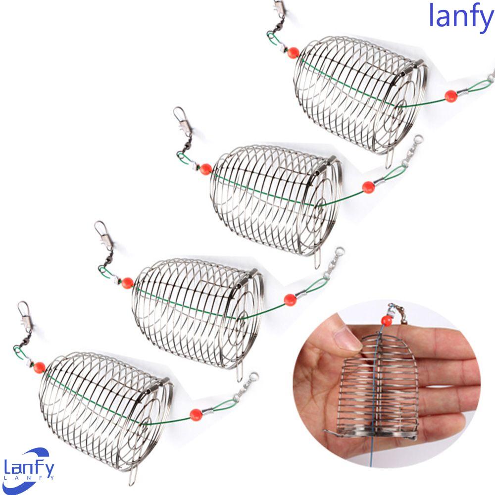 Lanfy Lure Cages Stainless Steel Tackle Aksesori Perangkap Umpan Ikan Keranjang
