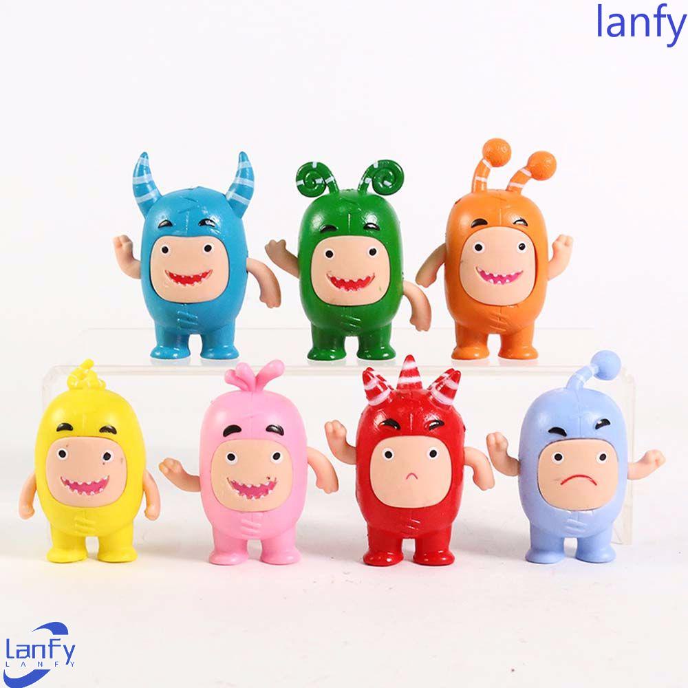 Lanfy Oddbods Patung Mainan Hadiah Ornamen Rumah Fuse Koleksi Model Zeke Jeff Boneka Anime PVC Licin