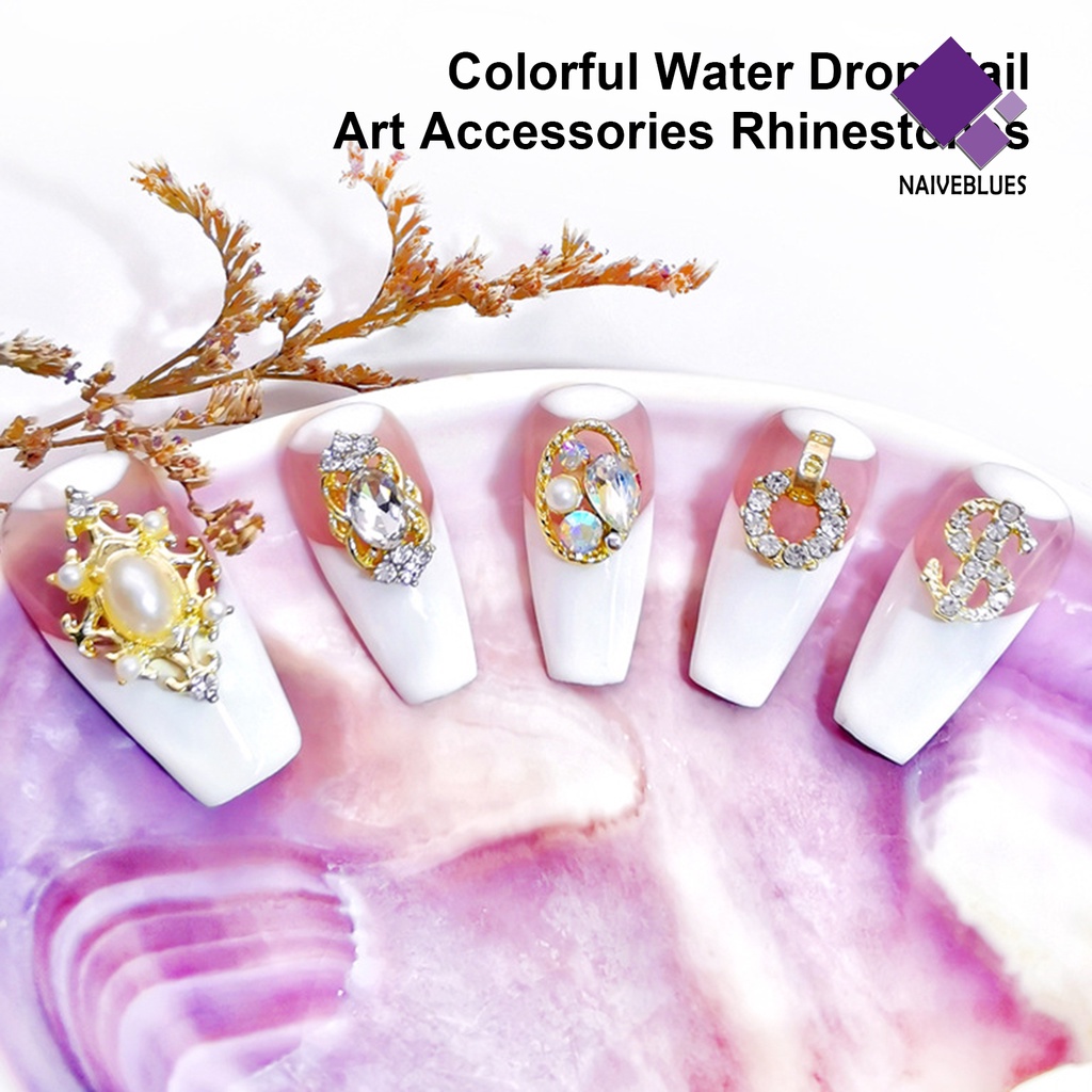 [naiveblues] 10pcs/bag Berlian Imitasi Kuku Aneka Bentuk Nail Art Alloy Nail Manicure Craft Untuk DIY