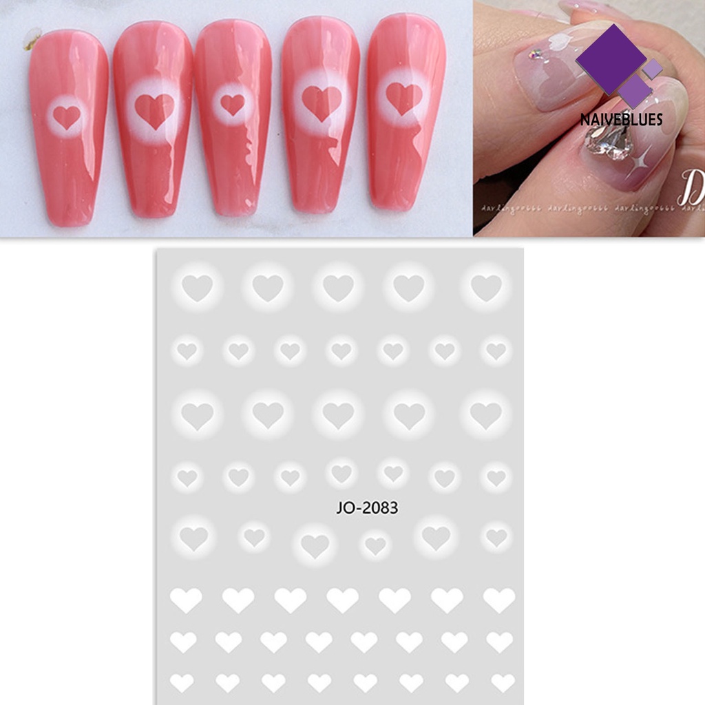 [naiveblues] 2pcs Stiker Kuku Perekat Diri Anti Air Ramah Lingkungan Kuat Mudah Di Aplikasi Butterfly Nail