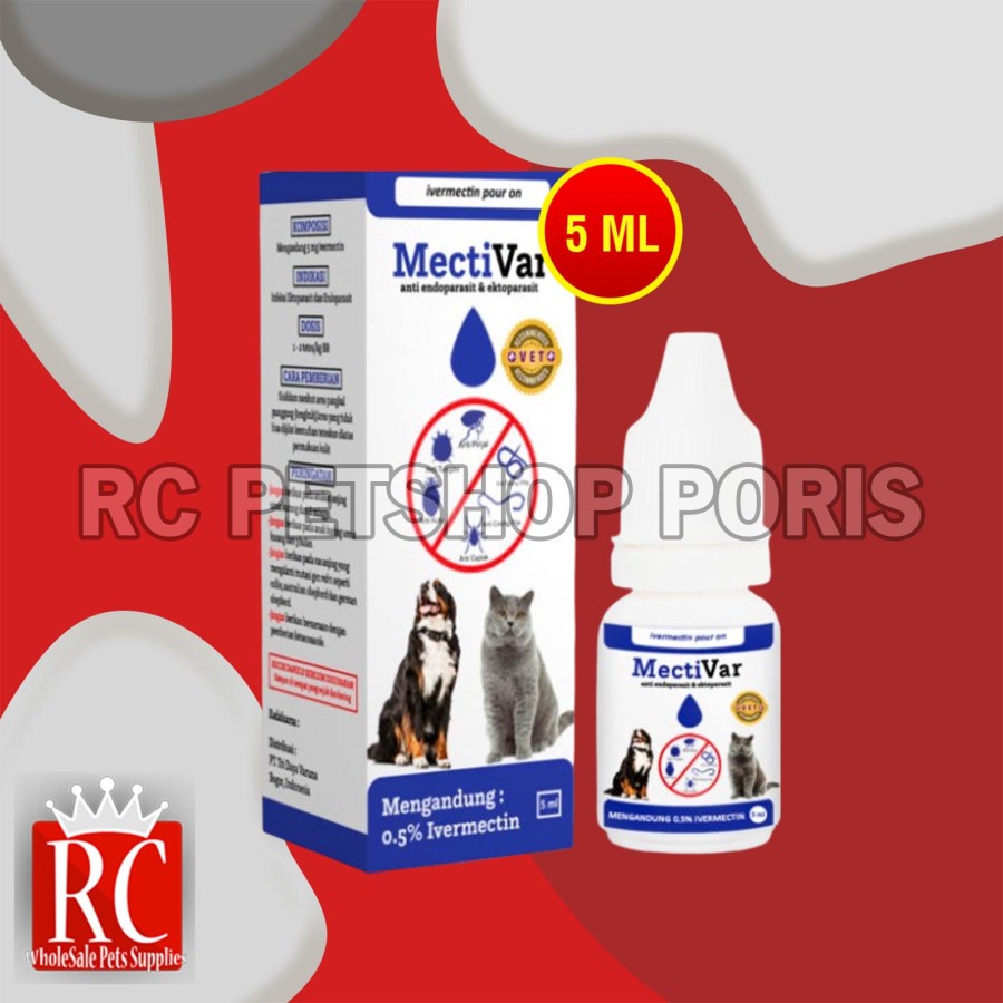 Obat Tetes Anti Kutu Parasit Tungau Anjing Kucing Mectivar 5ml