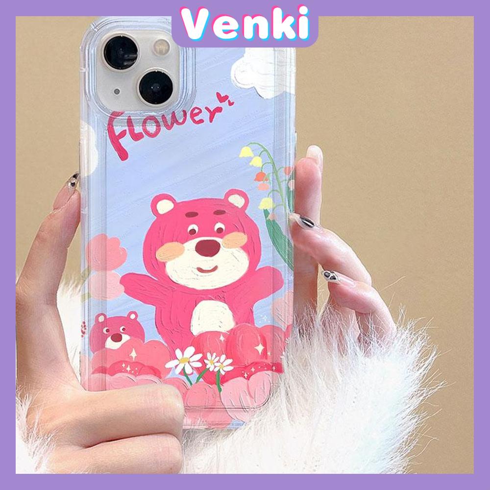 VENKI -For 11 iPhone Case Clear Case TPU Soft Case Airbag Shockproof Cute Oil Painting Bear Compatible with iPhone 14 13 Pro Max iPhone 12 Pro Max 11 7Plus 6Plus XR xs 7 8 Plus