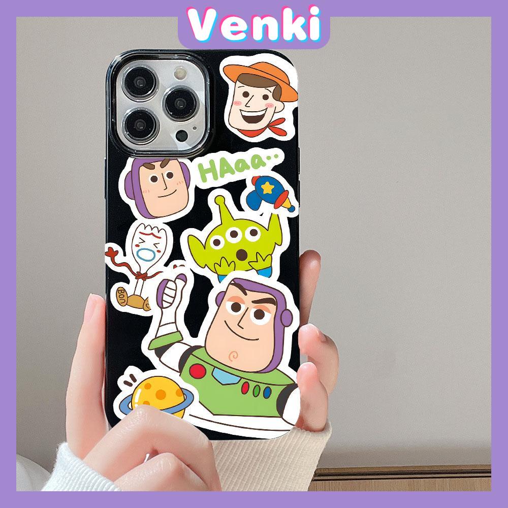 VENKI - For iPhone 11 iPhone Case Black Glossy TPU Soft Case Shockproof Protection Camera Cute Cartoon Compatible with iPhone 14 13 Pro max 12 Pro Max xr xs max 7Plus 8Plus