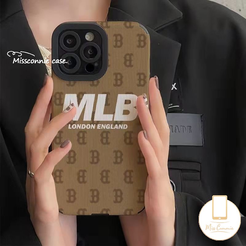 IPHONE Casing Merek Trendi Kompatibel Untuk Iphone7 8 Plus XR 11 14 Pro Max12 13 14 Pro MAX 7Plus 8Plus X XS MAX Tekstur Kulit Mewah Silicon Lembut Shockproof Brand Phone Case