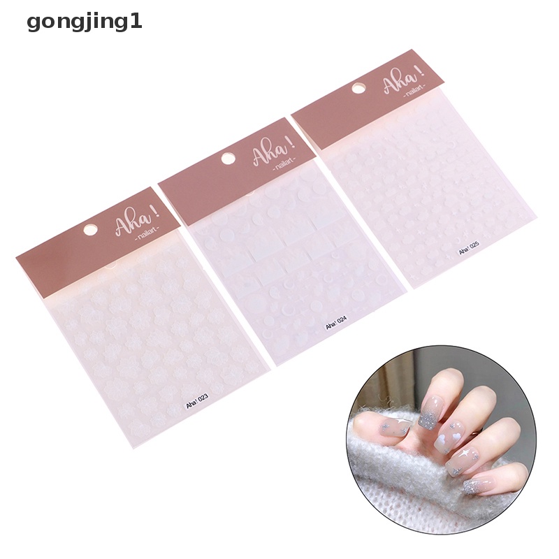 Ggg 1Pcs Stiker Kuku Awan Putih/Stiker Nail Art Ultra Tipis Self Adhesive Decals ID