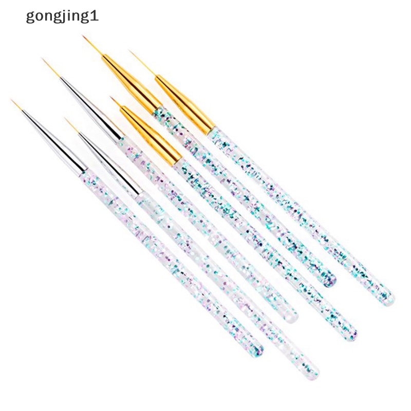 Ggg 3Pcs Acrylic French Stripe Nail Art Liner Brush Set Tips Manicure Paing Tools ID