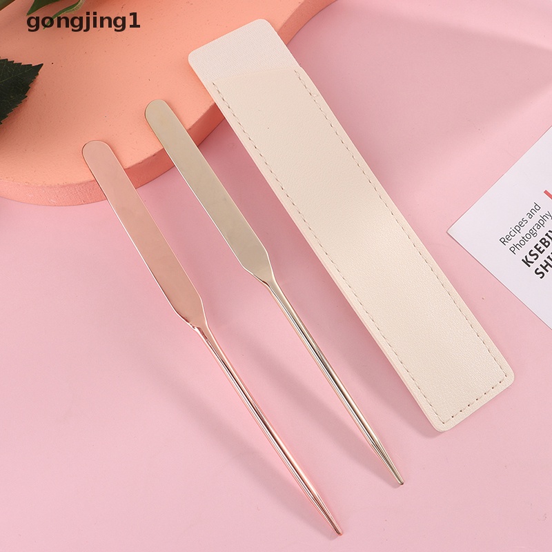 Ggg 1Pcs Stainless Steel Dual Head Makeup Toner Spatula Mixing Stick Foundation ID