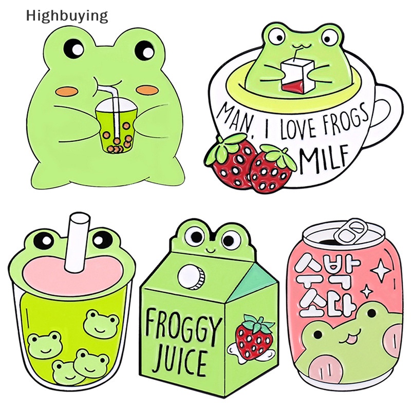 Hbid Froggy Enamel Pin Custom Lucu Kodok Mug Kopi Susu Jus Bisa Bros Kerah Lencana Hewan Perhiasan Hadiah Untuk Anak-Anak Teman Glory