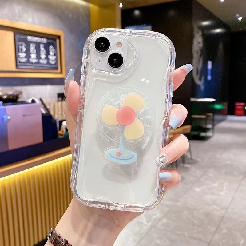 IPHONE Casing Ponsel Desain Kipas Angin Berputar Lucu Kompatibel Dengan Iphone12 13 14 11 Pro Max X Xs Max Xr fdcdf