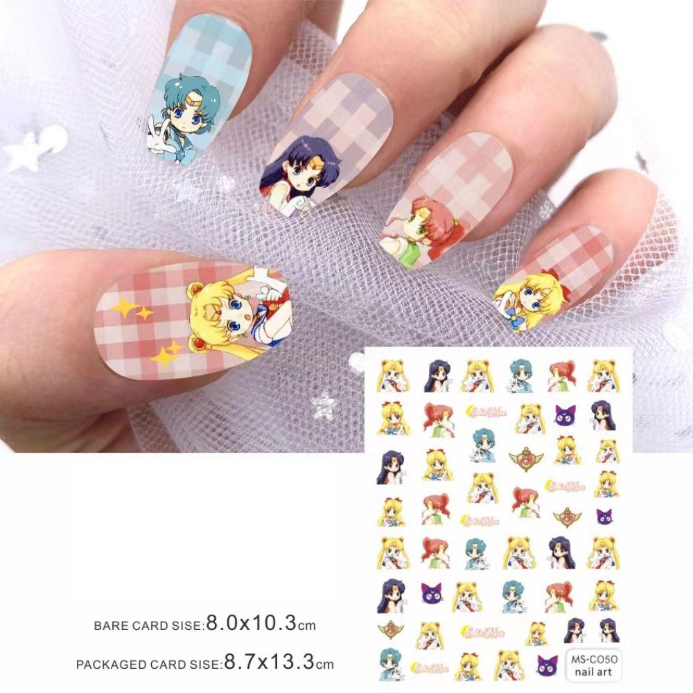 Mxbeauty Stiker Kuku Dengan Lem Belakang Kartun Kuromi Sailor Moon Kiki Jasa Titip Cinnamoroll Nail Art Dekorasi