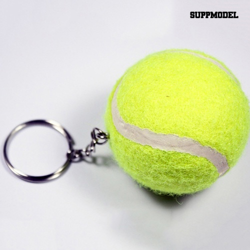 [SM Otomatis] Kreatif Buatan 3D Bola Tenis Liontin Keyring Olahraga Indah Gantungan Kunci