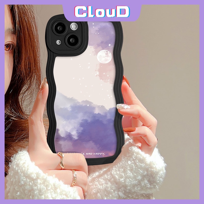 Untuk Samsung A14 A04 A13 A21s A03s A04s A50 A22 A11 A51 A32 A04E A52 A02s F22 A23 A50s A12 A52s A31 M22 A30s A53 A20 A33 M32 Pasangan Fantasy Starry Sky Star Moon Wavy Edge Case Lembut