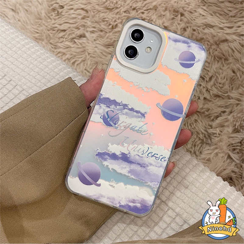 IPHONE Casing Kompatibel Untuk Iphone14 13 12 11 Pro Max X Xr Xs Max8 7 6 Plus SE 2020 Mewah High-end Laser Bersinar Bintang Bulan Casing Ponsel Dengan Anti Gores Silikon Lembut Cover Pelindung