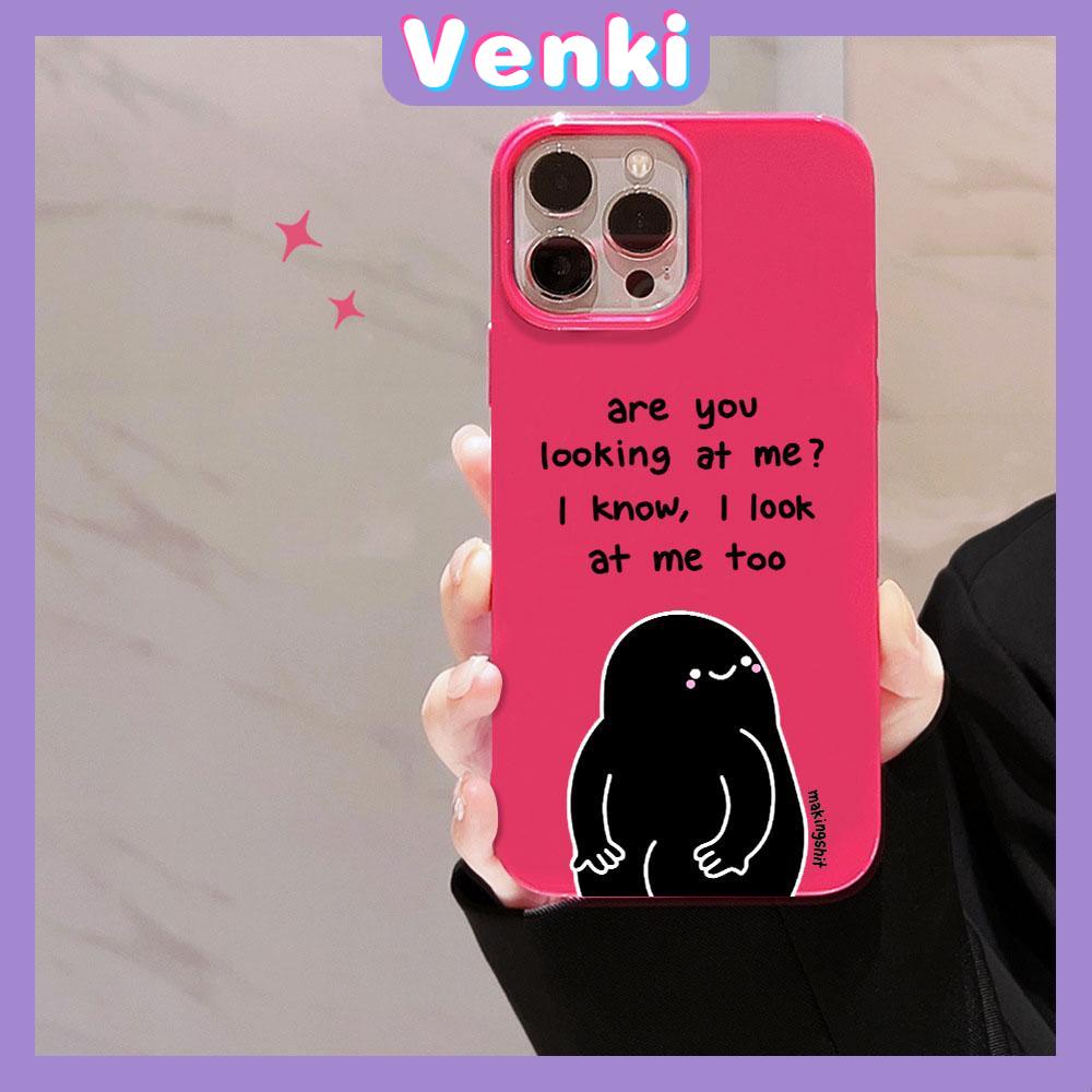 VENKI - For iPhone 11 iPhone Case Red Glossy TPU Soft Case Shockproof Protection Camera English Cartoon Character Compatible with iPhone 14 13 Pro max 12 Pro Max xr xs max 7 8Plus