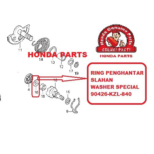 RING PENGHANTAR SLAHAN WASHER SPECIAL 14MM BEAT FI SPACY FI SCOOPY FI VARIO FI TAHUN 2012-2015