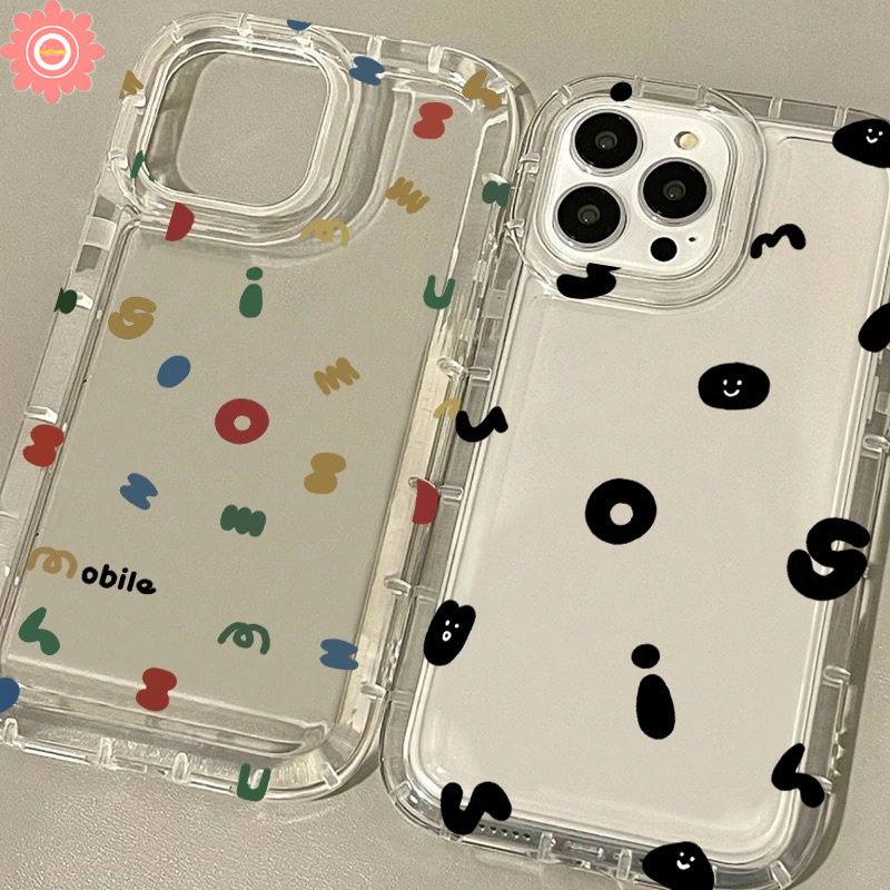 Casing Ekspresi Alfabet Sederhana Untuk Realme C55 C25 C25s C12 C15 C11 2020 5 9i 6i 5i 5s 7i C35 C21Y C20 C25Y C33 C30 C30S C1 C2 C11 2021 C17 C3 Kartun Airbag Transparan Soft Cover