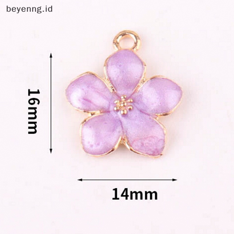 Beyen 10Pcs/Set Enamel Alloy Bunga Ch Liontin Temuan Perhiasan DIY Craft Making ID
