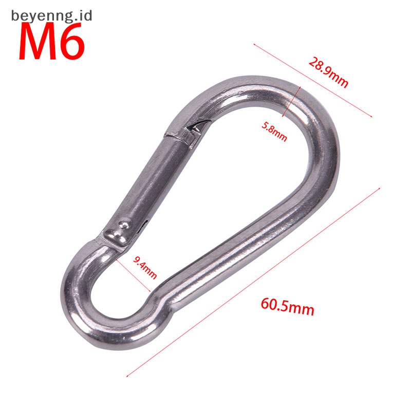 Beyen 304gantungan Kunci Kait Snap Carabiner Pegas Stainless Steel Quick Link Lock Buckle ID