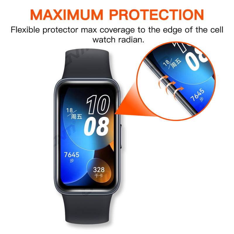 Film Pelindung Layar 3D Curved Fit Full Anti blue light Untuk Huawei Band8 Film Pelindung Lembut Bening Bukan Kaca Untuk Huawei Band8