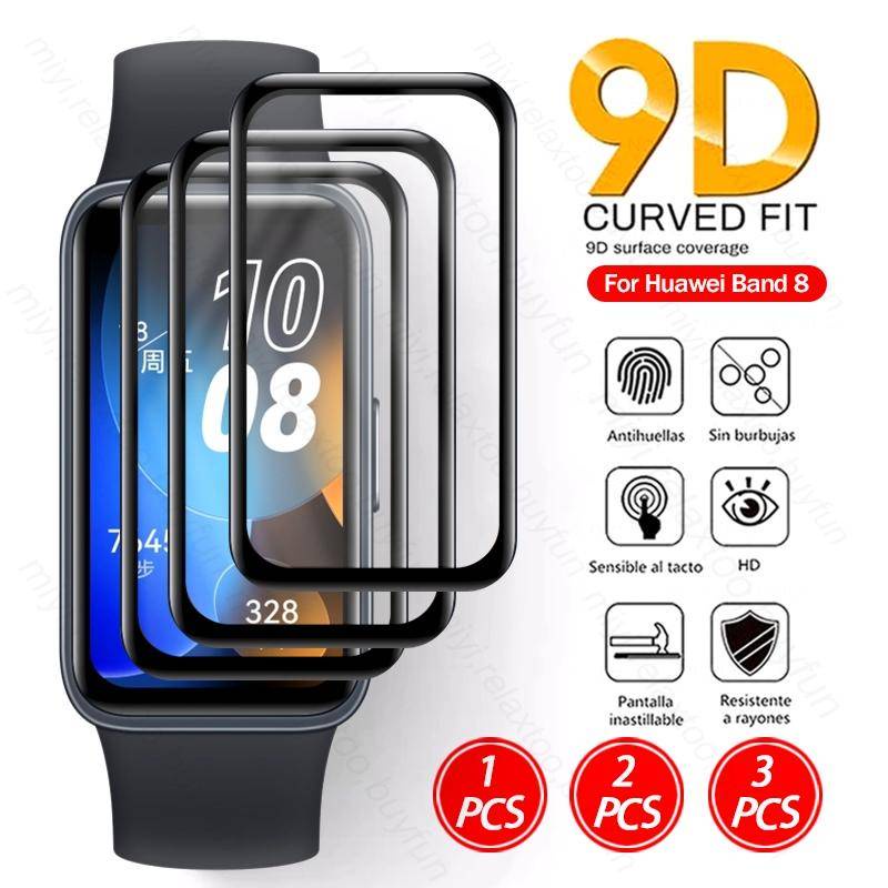 1-3pcs 9D Lengkung Lembut Kaca Pelindung Untuk Huawei Band8 Smart Gelang Anti Cahaya Biru Film Pelindung Layar Hauwei Band8 Aksesoris