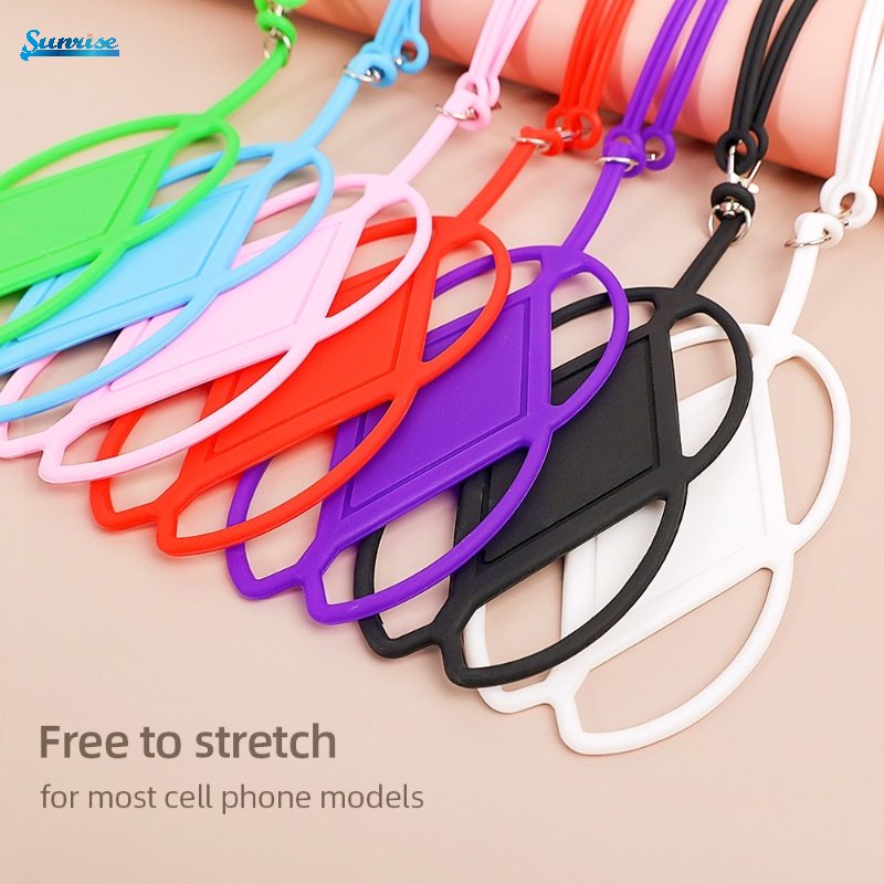 Kualitas Tinggi Aman Adjustable Universal Ponsel Lanyard Leher Tali Warna Silikon Lembut Dilepas Lanyard Case Tali Gantung