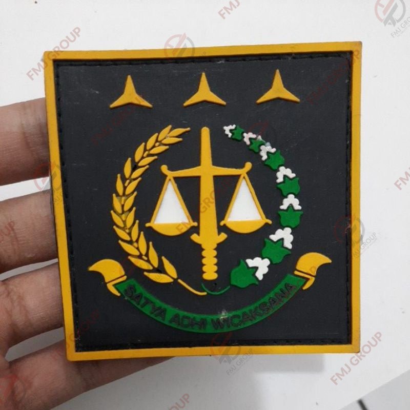 Patch Rubber Logo Kejaksaan / Emblem Karet Logo Kejaksaan Satya Adhi Wicaksana / Patch Perekat  Velcro