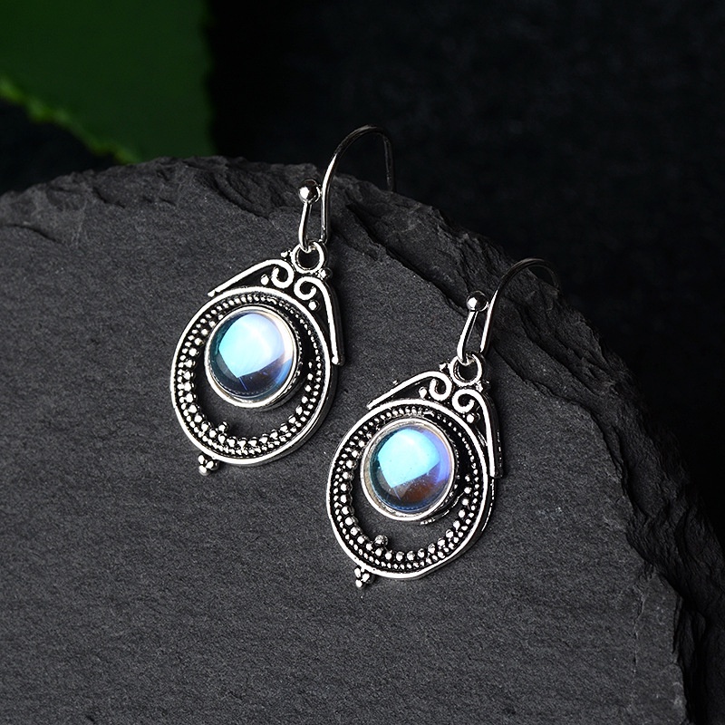 Goldkingdom Aksesoris Perhiasan Fashion Ready Stock Anting Vintage Mumbai Moonstone