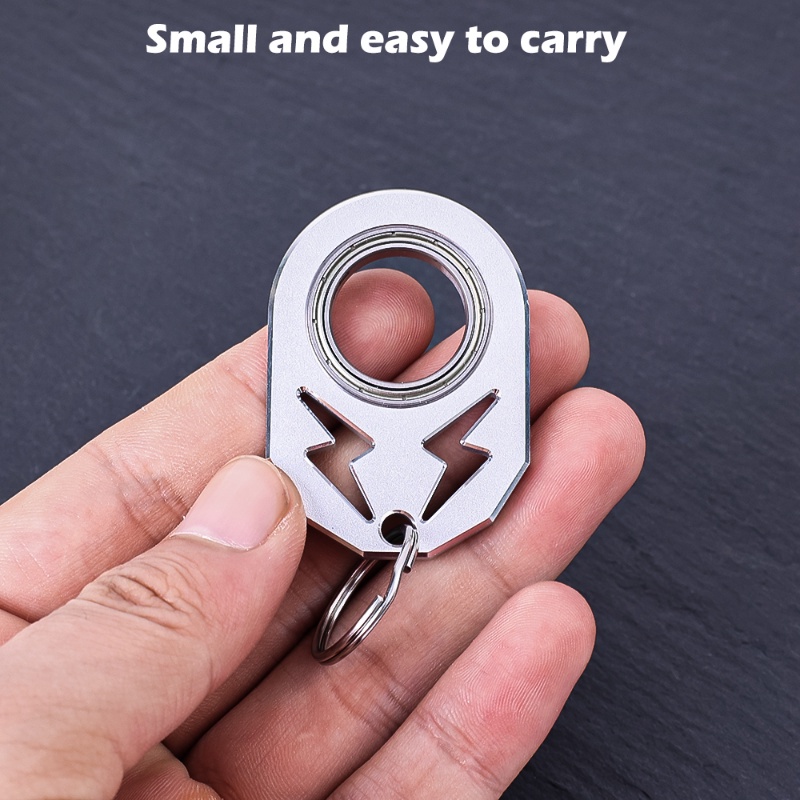 Gantungan Kunci Rotasi Ujung Jari Multi Gaya/Mainan Fidget Metal Penghilang Stress/Kreatif Anti Kecemasan Gantung Berputar Key Ring