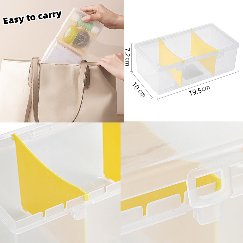 Desktop Storage Box Idol Penyimpanan Foto Kartu Stiker Alat Tulis Sortir Anti Debu Simple Organizer Kapasitas Besar Serbaguna