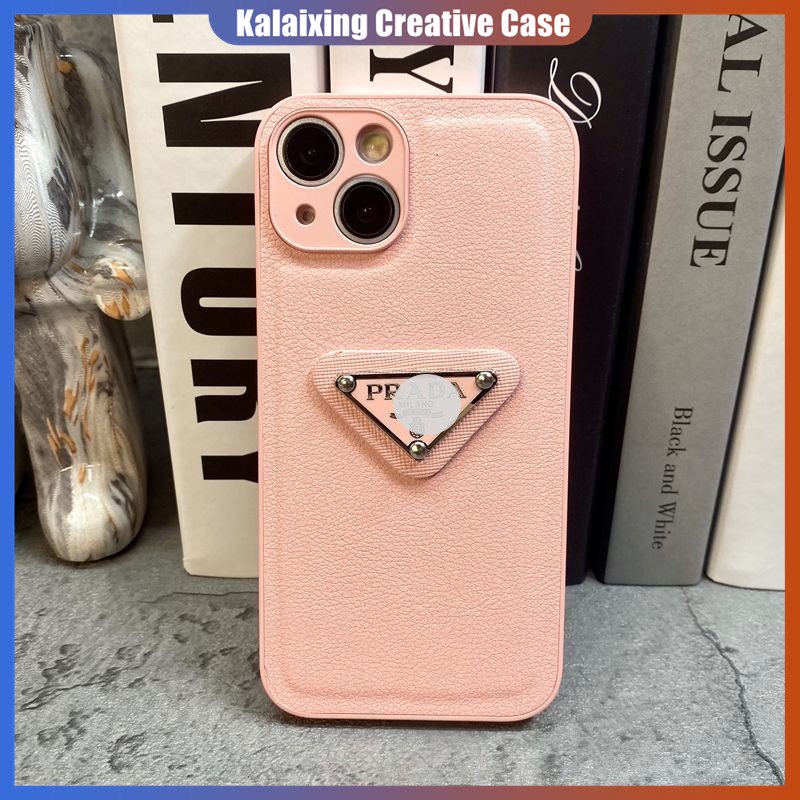 Casing Ponsel Prada Kulit Untuk IPhone 14 Pro Max13 12 11 Pro Max X XR Xs Max14 Plus Dengan Perlindungan Lensa Hard Back Cover