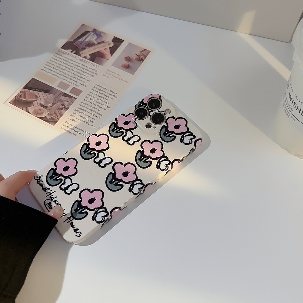 IPHONE 3warna Doodle Floral Flowers Dengan Kupu-Kupu 3D Pelindung Lensa Kamera Ponsel Hard Film Case Cover Untuk Iphone7 8 PLUS X XR XS 11 12 13 14 PRO MAX SE 2020