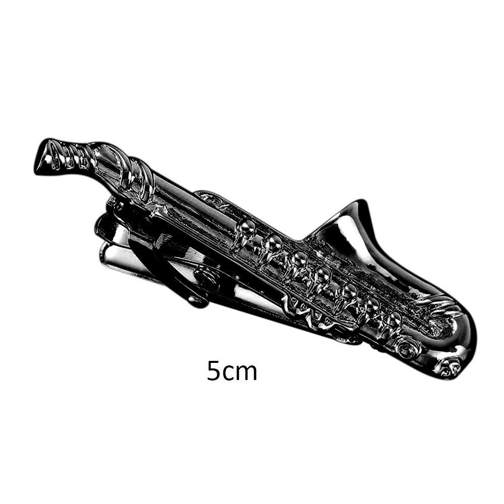 Lily Tie Clip Perhiasan Formal Dasi Clasp Tie Pin Bar Clasp Aksesoris Dasi Saxophone Tie Clip