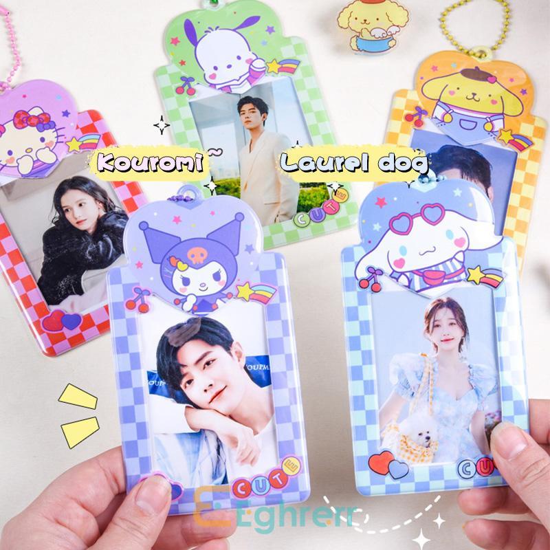 

sanrio photocard holder keychain photocard nct blackpink bts dream kpop officil card holder pola kuromi melody hello kitty karakter lucu id card pelindung-EG