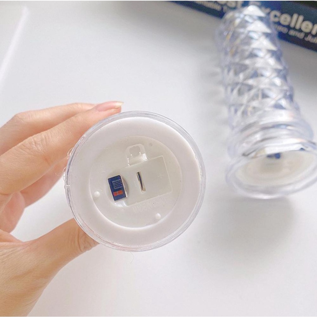 Lilin Akrilik Kristal Proyeksi MAWAR Elektrik Lampu LED Besar 6.3 x 18.3cm (Dengan Tatakan) Korea Aesthetic Projection Smokeless