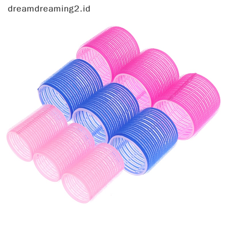 (drea) 6pcs Rol Rambut Perekat DIY Magic Hair Curlers Self Grip Pegang Rol Alat//