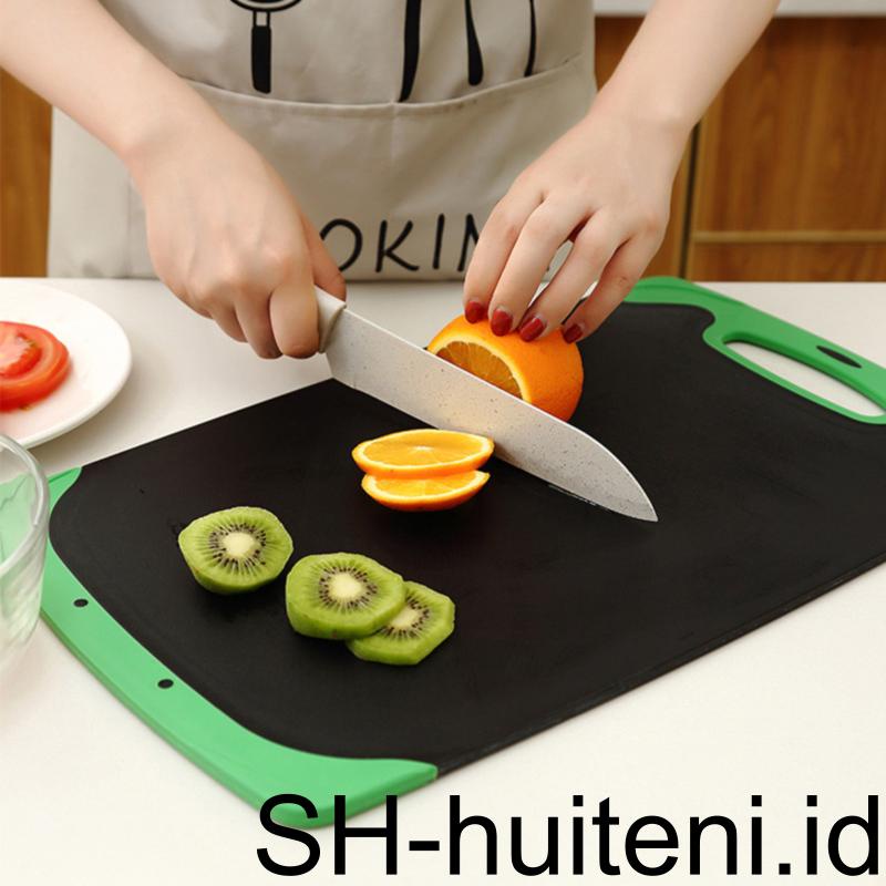 Talenan Bambu 2sisi Dapur Makanan Buah Sayur Tray Non-slip Alas Pengiris Daging