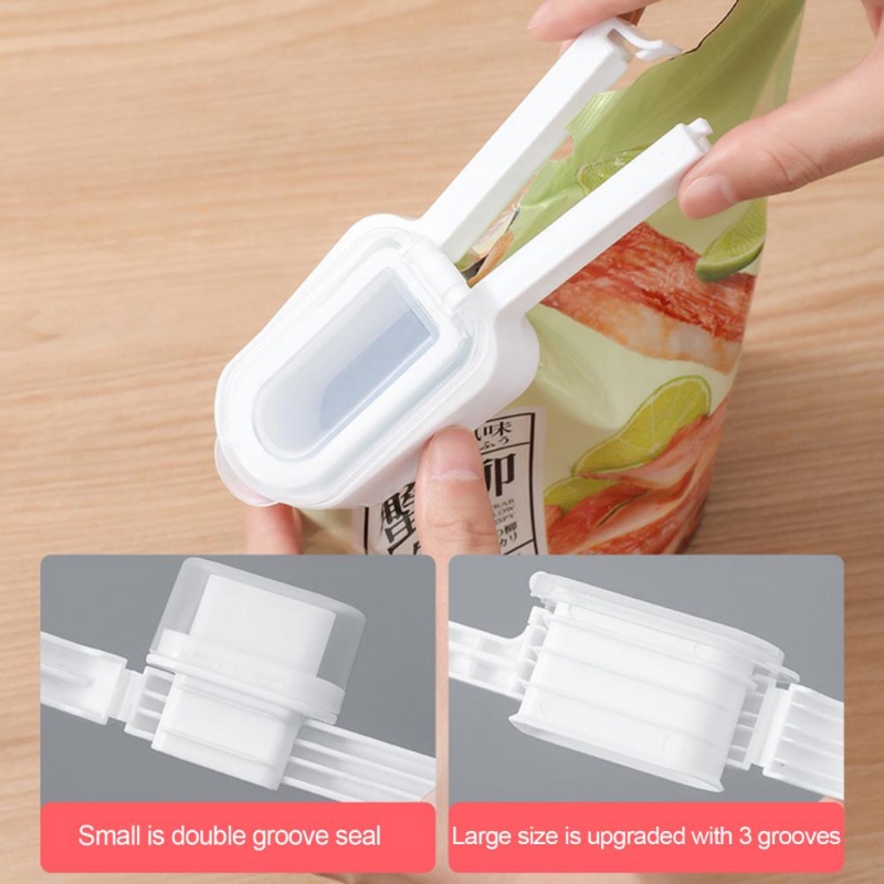 Plastik Cap Sealer Food Saver Fresh Keep Bag Clip Klip Sealer Penyimpanan Makanan Dapur Gesper Bergerak Klip Kantong Makanan Klip Penyegel Penyimpanan Makanan Dengan Pour Spouts