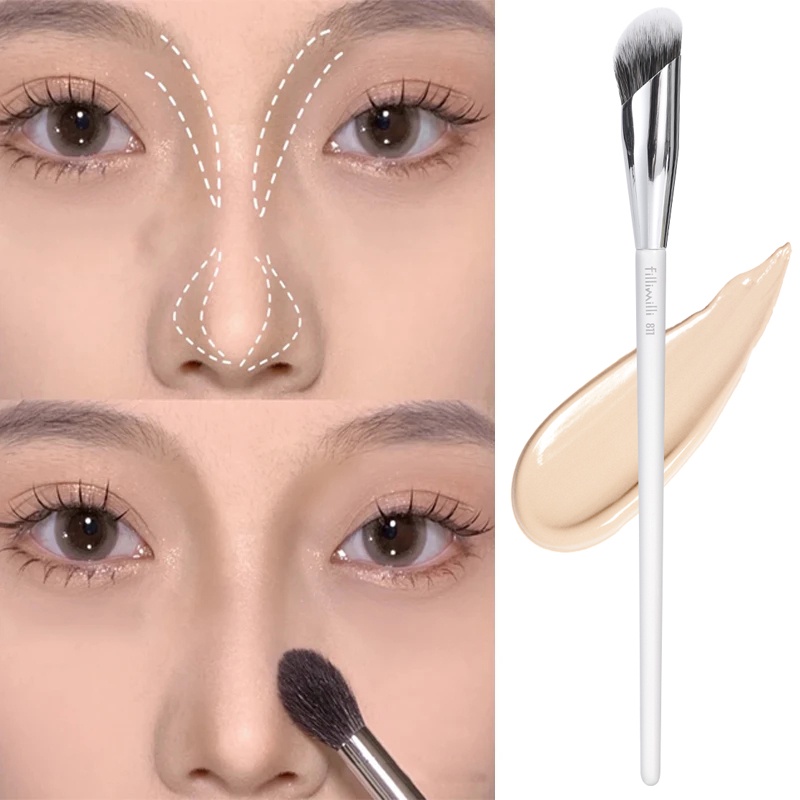 1pc Profesional Sikat Concealer Kontur Hidung Jari Perut Berlian Makeup Brush Facial Lekuk Foundation Eye Shadow Brush Lembut Detail Brush Makeup Alat Untuk Wanita