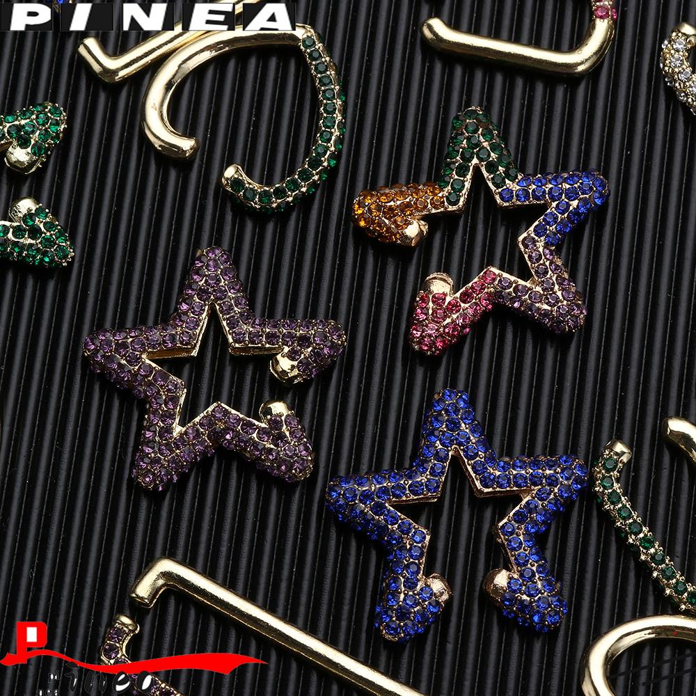 Anting Cuff CZ Nanas Statement Bentuk Hati Perhiasan Bintang