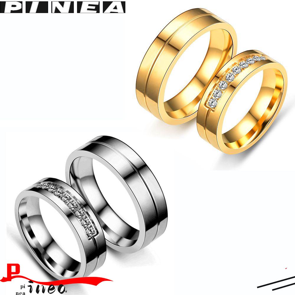 Cincin Pita Kawin Nanas Fashion Cubic Zirconia Love AAA CZ Lapis Emas 18K