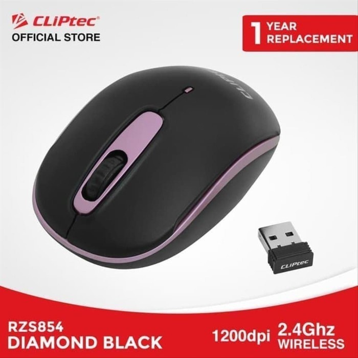 Cliptec RZS854 Diamond Black | Wireless Mouse Optik Murah Promo