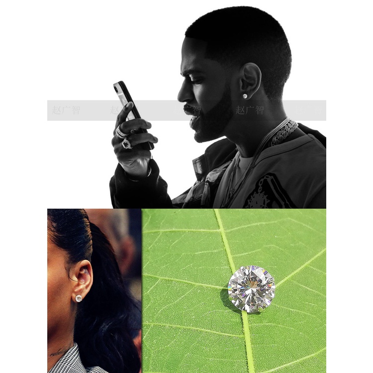Fashion Bersinar Berlian Imitasi Stud Earring Untuk Pria Bening Bulat Zirkon Batu Anting Wanita Unisex Perhiasan Aksesoris