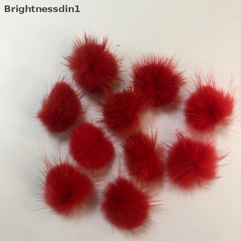 [Brightnessdin1] 10pcs Desain Nail Art Mini Pom Pom Mink Bola Bulu DIY Pompones Perlengkapan Jahit Butik