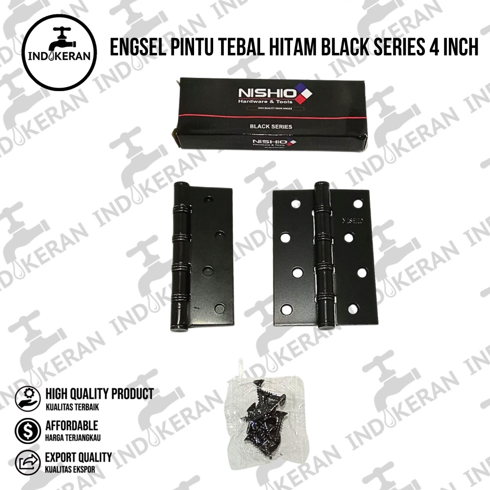 INDOKERAN - Engsel Pintu Tebal Hitam Black Series 4 Inch