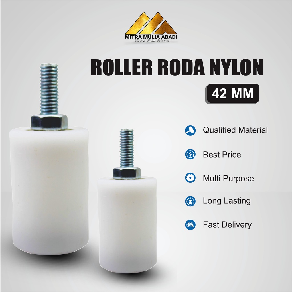 Roller Roda Nylon/Roller Pintu Pagar./Pintu Garasi/Pintu besi / Roller Laher Lapis Nylon