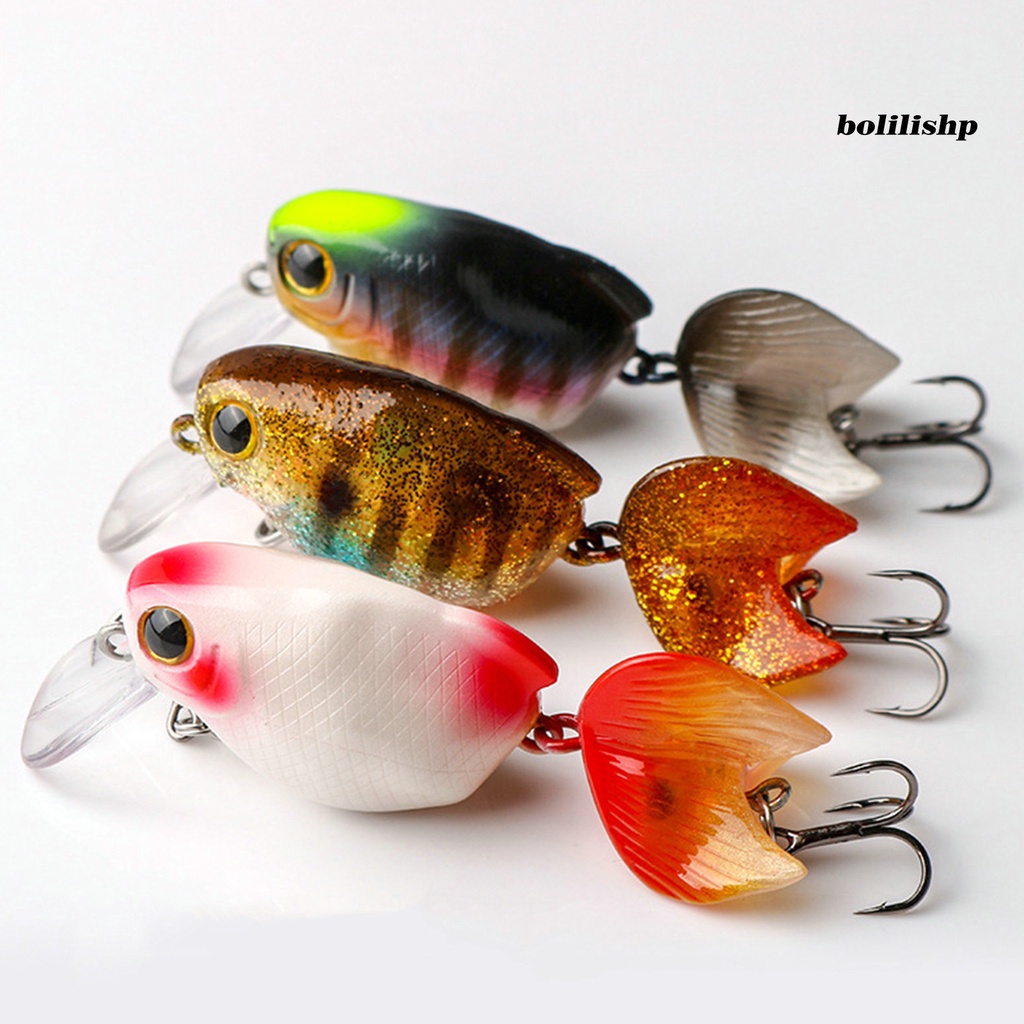 Bo-5.8cm Umpan Mulut Cocked 3D Simulasi Fisheye Tajam Kait Menggoda Angling Manusia Hidup Buatan Crankbait Memancing Luar Ruangan
