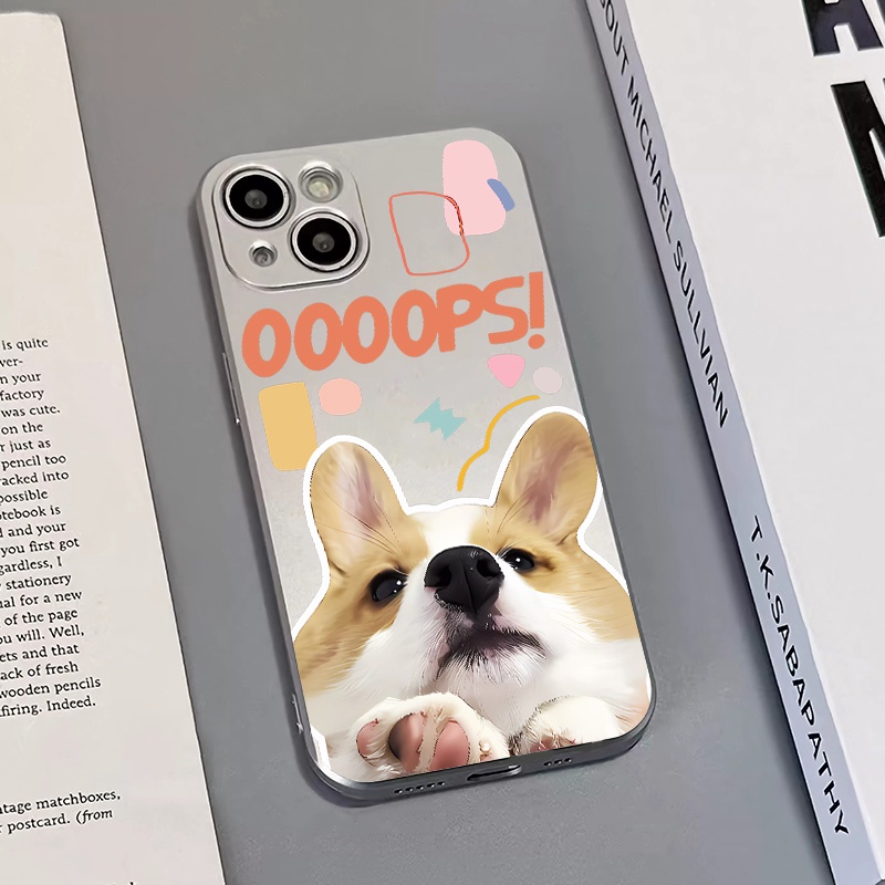 IPHONE Casing Ponsel Electroplate Lembut Anjing Lucu Kompatibel Untuk Iphone14 13 12 11 Pro XS Max XR X8 +7 6S Plus Casing Mini TPU Silikon Shockproof Cover
