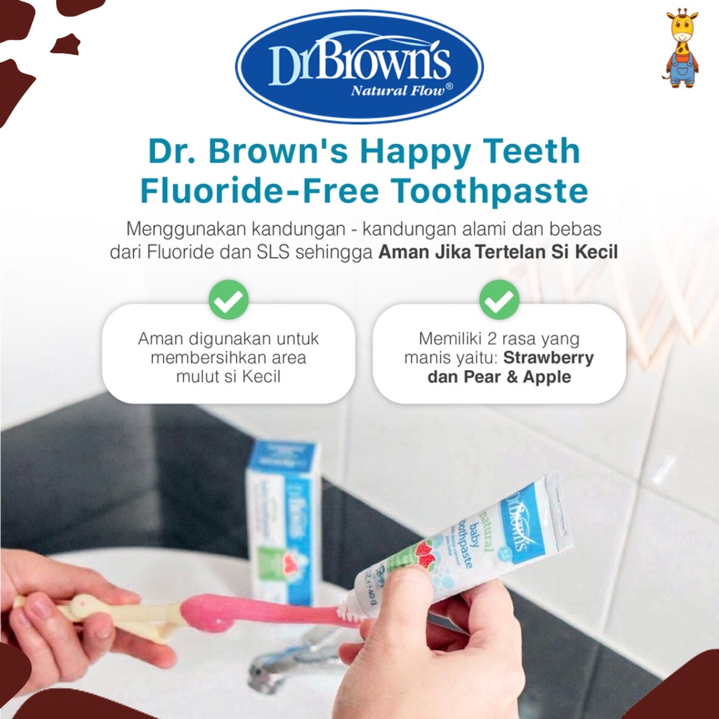 Dr. Brown's Happy Teeth Fluoride-Free Toothpaste / Pasta Gigi Anak / Odol Anak