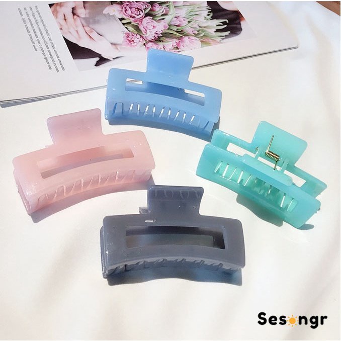 Geometri Jepit Rambut Korea Fashion Gripping Plate Hair Headdress Elegant Large Hairpin Aksesoris Rambut Sodoo - SG