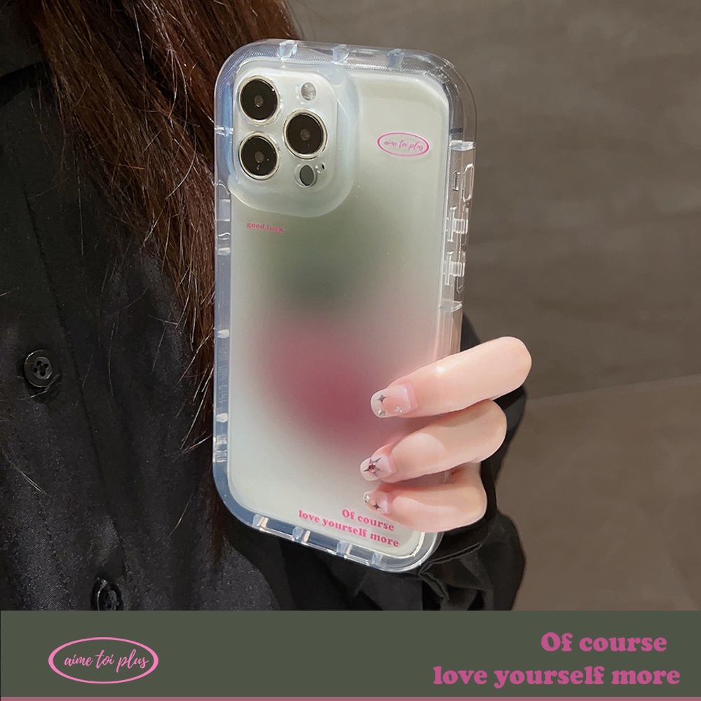 IPHONE Ins Vintage Halo Dyeing Transparan Anti Jatuh Perlindungan Penuh Casing Ponsel Cover Untuk Iphone11 12 13 14 PLUS PRO MAX